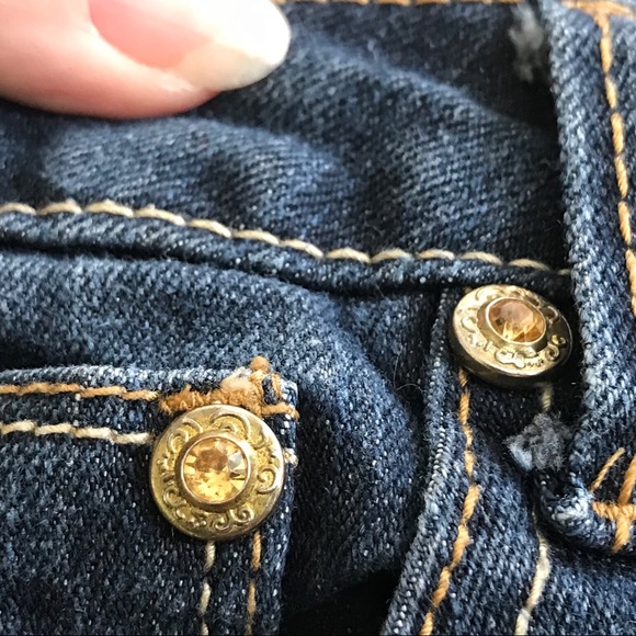 COOGI Blue Cropped Denim Low Rise Jeans size 7 / 8 - Picture 7 of 8